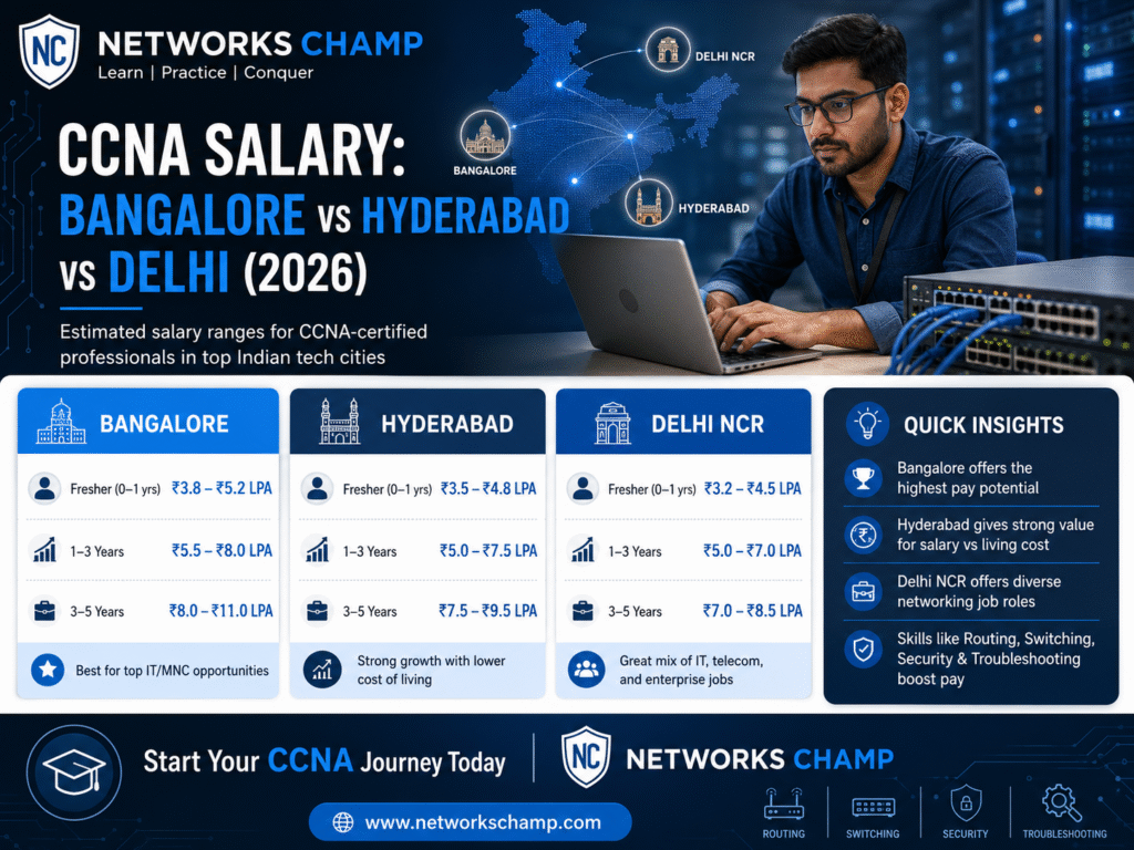 CCNA Salary: Bangalore vs Hyderabad vs Delhi 2026